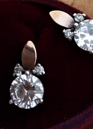 Серьги из серебра и золота, серебро 925, золото 375 пробы