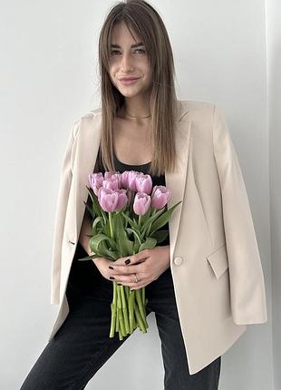 Жакет vloria бежевий піджак прямий