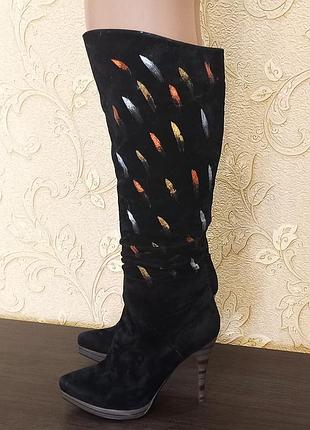 Сапоги женские замшевые