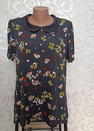 Р 14-16 / евро 42-44 / 48-50-52 стильная черная блуза блузка в принт