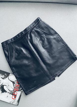 Міні спідниця з натуральної шкіри 🤎