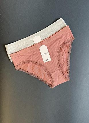 Набір бавовняних трусиків сліпів в рубчик, 2 шт