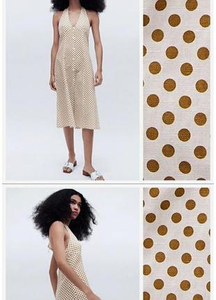 Сукня льон з відкритою спиною