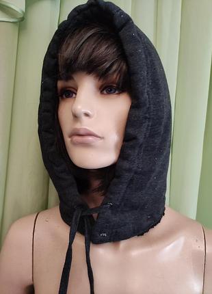 Капюшон унісекс ,трикотажний з хутряною підкладкою( під овчинку) , м'який , з петлями під гудзики , бавовна.