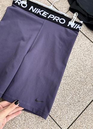 Шорти - велосипедки nike pro фіолетові високі спортивні шорти