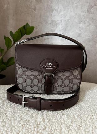 Coach saddle bag in signature jacquard