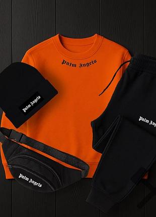 Зимний спортивный костюм на флисе palm angels