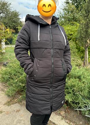 Куртка зимняя пуховик черный размер м -л
