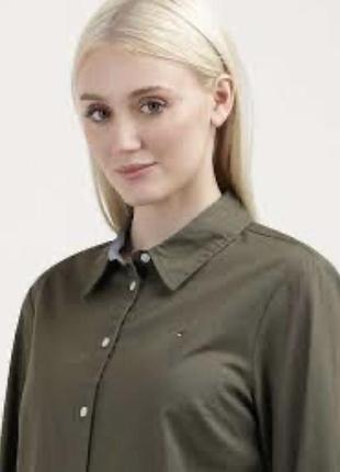 Tommy hilfiger оливкова жіноча сорочка, сорочка хакі, блузка, блуза