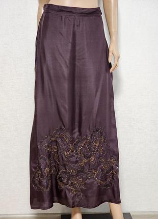 Довга 100%шовкова жіноча спідниця, zara, m