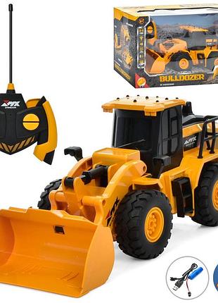 Іграшка бульдозер на радіокеруванні акумуляторний з рухом