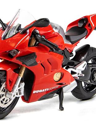 Мотоцикл игрушка ducati panigale v4s (1:12) с подсветкой и звуком, металлопластик, резиновые колеса tk group
