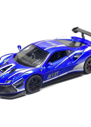 Инерционная металлическая машинка ferrari 488 — детская игрушка с открывающимися дверями, свет/звук 1:32