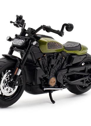 Мотоцикл іграшка harley-davidson sportster s 1:12 — металевий, з підсвіткою і звуком, амортизація, м'які