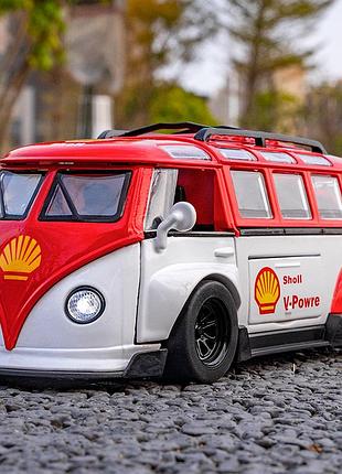 Volkswagen t1 мікроавтобус авто експерт, металева модель 1:32, інерція, звук, світло