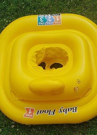 Плотик надувной детский intex со спинкой и ножками для малышей
