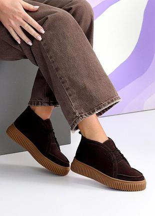 Ботинки женские демисезонные замшевые