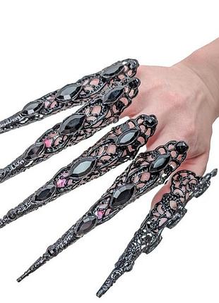 Кігті в камінні cristal, в наборі 5 шт 25-530blk-blk