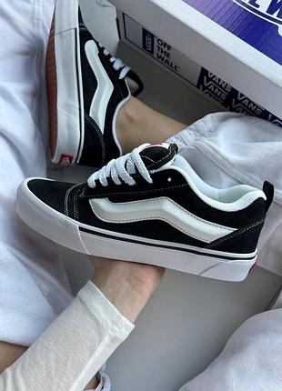 👟 жіночі кросівки vans knu skool black white  👟