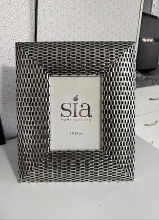 Фоторамка sia home 13x18 см нова,рамка для фото,стильна металева під срібло рамка,фоторамка sia home