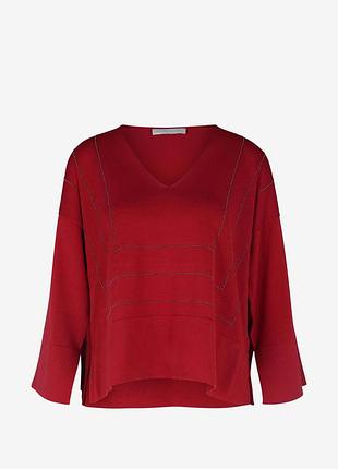 Бавовняний светр квадратного крою з геометричним візерунком