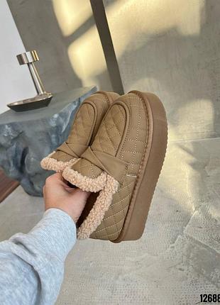 Накладной платеж ❤ зимние утепленные натуральным мехом натуральные кожаные лоферы на толстой подошве стеганые