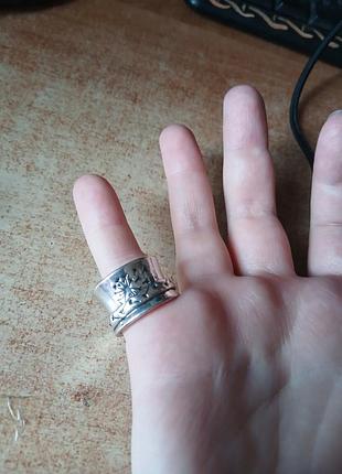 Кольцо бижутерия с тиснением одуванчика под винтаж, cottagecore