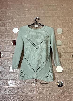 Тепла кофта светр мʼятного кольору розмір xs s жіноча стильна