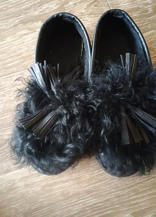 Туфли теплые с мехом в середине полностью