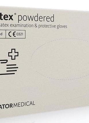 Перчатки медицинские латексные santex s 100 шт