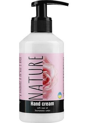 Крем для рук bioton cosmetics nature с розовым маслом с дозатором 300 мл