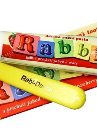 Зубная паста для детей rabbit клубника 45 г + зубная щетка