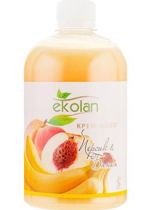Жидкое крем-мыло ekolan персик & банан запаска 500 г