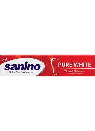 Зубная паста sanino pure white отбеливающая 90 мл