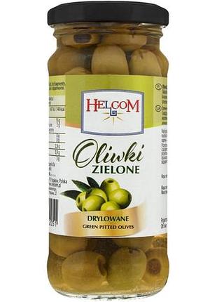 Оливки helcom зеленые без косточки стекло 230 г