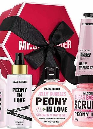 Подарочный набор mr. scrubber grand peony love