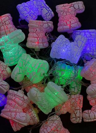 Гирлянда светодиодная с 31307 сапог 20 лампочек, 5 метров, мультиколор, от сети