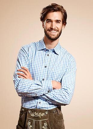 Мужская рубашка из хлопка от тсм tchibo размер 43-44