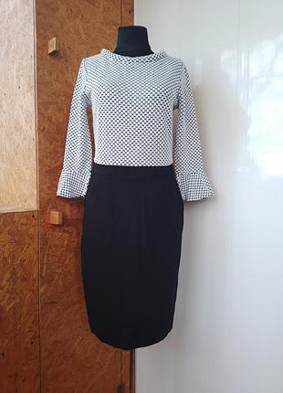 Брендовое вискозное трикотажное платье миди