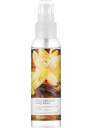 Лосьон-спрей для тела avon senses soft vanilla 100 мл