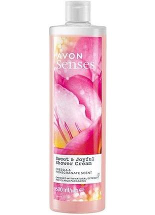 Крем-гель для душу avon senses sweet & joyful 500 мл