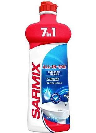 Гель для чистки ванны и раковин sarmix 7 в 1 антибактериальный 500 мл