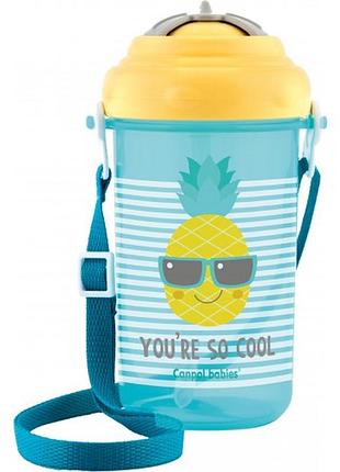 Бидончик со сложной силиконовой трубочкой canpol babies 4/102 yel so cool 400 мл