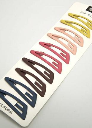 Детские заколки тик-таки каучук 6-3436 цветные 6 х 1.6 см (цена за 1 шт)