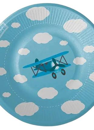 Бумажные тарелки самолет 18 см 10 шт