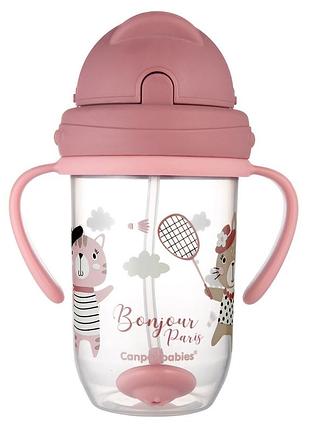 Детская кружка с силиконовой трубочкой и утяжелителем canpol babies 56/607 red 6 м+ 270 мл