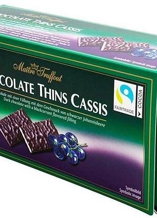 Цукерки maitre truffout chocolate thins cassis 200 г