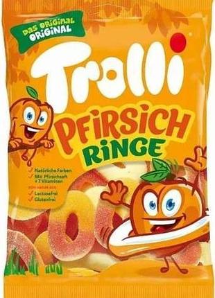 Конфеты желейные trolli pfirsich ringe 150 г