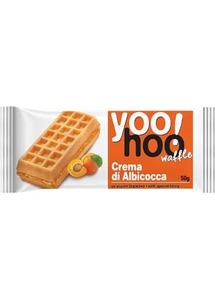 Бельгійські вафлі ambrosia yoo! hoo з начинкою абрикос 50 г