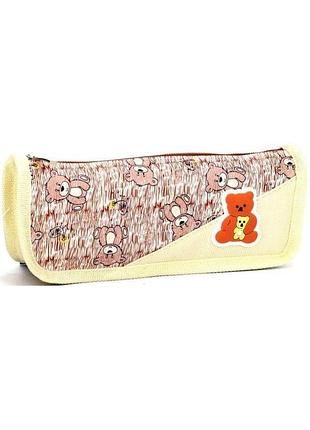 Пенал шкільний bourgeois kj3332 ведмедик на блискавці